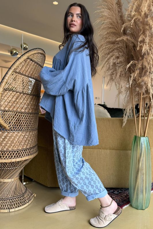 Suri Cushion Cotton Artist Smock Denim /15=